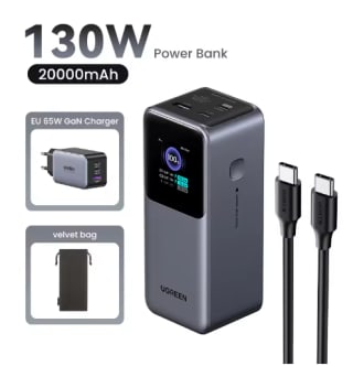Banque d'alimentation portable Bâle ode UGREEN 130W, 20000mAh à 87,69€