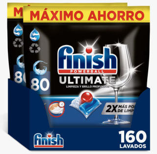 Finish Powerball Ultimate, 160 Pastillas lavavajillas por 22.82€