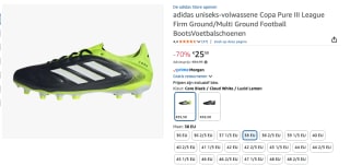 ADIDAS Voetbalschoen 'Copa Pure 3 League' voor €25,50 bij Amazon