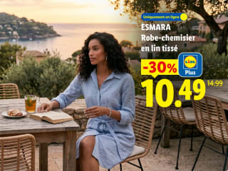Robe-chemisier en lin tissé - Esmara à 10,49€