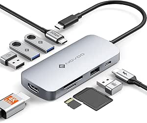 NOVOO Docking Station USB C 9 en 1, HDMI 4K@60, PD 100W, SD/TF por 13.05€
