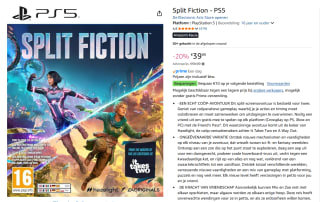 PS5 Split Fiction voor €39,99 bij Amazon