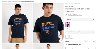 Playera Quiksilver Azul por $199 | Oferta Liverpool