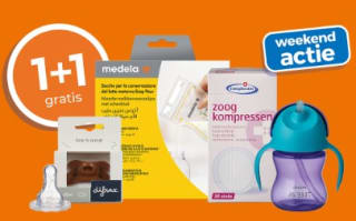 1+1 gratis op Baby accessoires en mamaverzorging bij Trekpleister