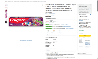 Pasta Dental Colgate Kids Uvaventura 50g por $12 | Oferta Amazon