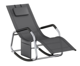 SONGMICS Mecedora Silla Tumbona Dispositivo Fijación Cojín Ajustable Beige por 45.99€