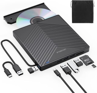 Lector CD DVD Externo, USB 3.0 y Type-C CD/DVD +/-RW Drive, Grabadora CD por 25.49€