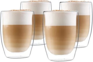 Dubbelwandige latte macchiato design glas (4 x 330 ml) voor €12,09 bij Amazon