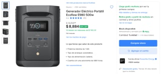 Generador Eléctrico Ecoflow E980 980Wh por $8,439 | Oferta Mercado Libre