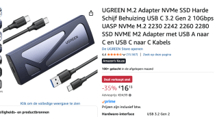 UGREEN M.2 Adapter NVMe SSD Harde Schijf Behuizing voor €16,13 bij Amazon