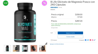 Glicinato de Magnesio B Life 240 cápsulas por $287 | Costco
