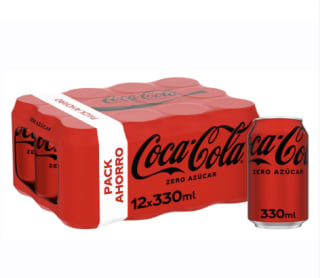 COCA COLA ZERO refresco de cola zero azúcar pack 12 latas x 330 ml por 9,96€