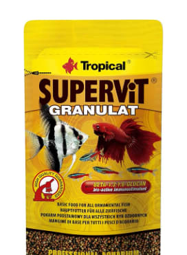 SUPERVIT GRANULAT 10g - Alimento granulado, básico para Todos los Peces Ornamentales