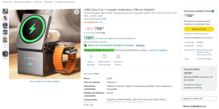 LISEN Cubo 3 en 1 Cargador Inalámbrico 15W con MagSafe por $439 en Amazon