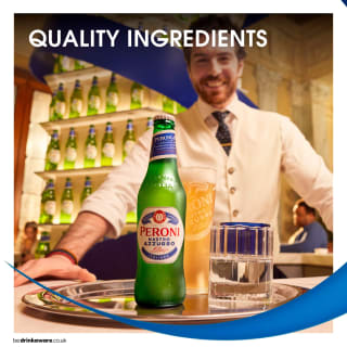 Peroni Nastro Azzurro Beer Lager Bottles 12x330ml for £10 at Tesco