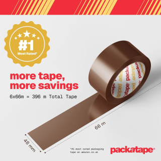 Packatape 6 Rolls (48mm x 66m) for £5.99 at Amazon
