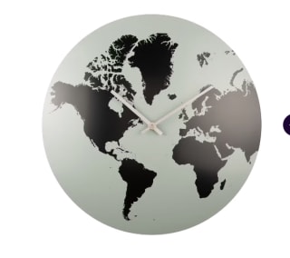 Karlsson Wandklok World Map - Grijs Jade - Ø39cm - voor €39,95 bij ibood