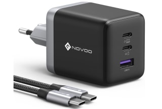 Novoo cargador usb c gan 100 w 3 puertos con cable pd por 20,33€