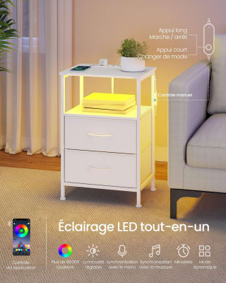 SONGMICS Table de chevet BELLAH (lot de 2, 60,4 cm) pour 70,99€