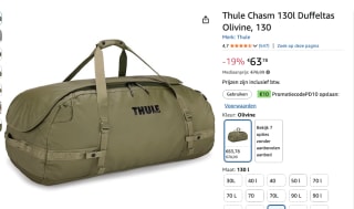 Thule Chasm 130 - Reistas 86 cm (olivine) voor €63,78 bij Amazon