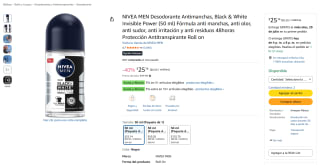 Desodorante NIVEA MEN Black & White 50ml por $25 | Oferta Amazon