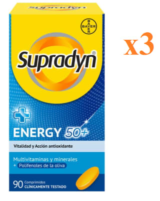 3 Botes de Supradyn Activo 50+ Multivitaminas para Mayores de 50 por 50.91€