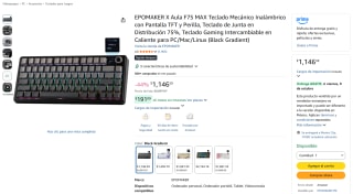 Teclado Mecánico Inalámbrico EPOMAKER X Aula F75 MAX por $1,147 en Amazon