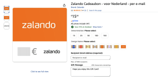 15% korting op Zalando via Amazon