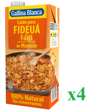 4 x Gallina Blanca Caldo para Fideuá Fácil, 1L por 8.04€