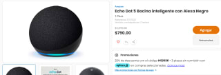 Bocina Echo Dot 5 inteligente con Alexa por $790 | Chedraui
