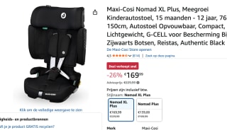Autostoel Maxi-Cosi Nomad XL Plus Authentic Black voor €169,99 bij Amazon