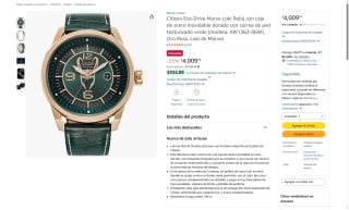 Reloj Citizen Eco-Drive Marvel Loki por $4,009 | Oferta Amazon