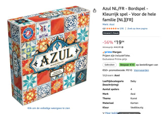 Azul NL/FR - Bordspel voor €19,94 met Amazon prime