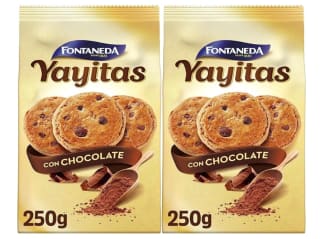 Fontaneda Yayitas Galletas con Pepitas de Chocolate y Cacao 250g (Pack de 2) a 2.59€