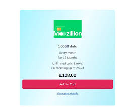Mozillion 24M SIM – 100GB 5G, Unlimited Calls & Texts £138