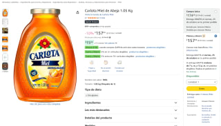 Carlota Miel de Abeja 1.05 Kg por $107 en Amazon