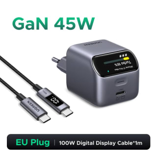 Cargador UGREEN GaN de 45W con Pantalla Inteligente por $301 en AliExpress