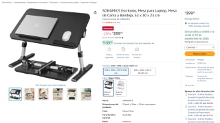 SONGMICS Escritorio, Mesa para Laptop 52x30x23cm por $400 en Amazon