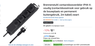 Brennenstuhl Super Solide stekkerdoos 4V met deksel voor €8,12 bij AMazon