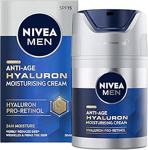 NIVEA MEN Anti-Age Hyaluron SPF15 Face Cream 50ml £5.35 Early Prime Deal