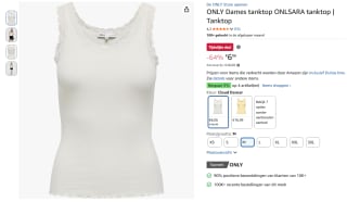 ONLY Dames ONLSARA tanktop voor €6,06 bij Amazon