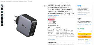 UGREEN Nexode Snellader voor €59,99