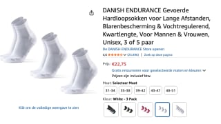 3 Paar hardloopsokken van Danish Endurance voor €22,75 bij Amazon
