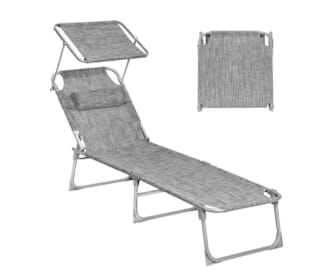 Chaise Longue Pliante grège Songmics à 54,25€