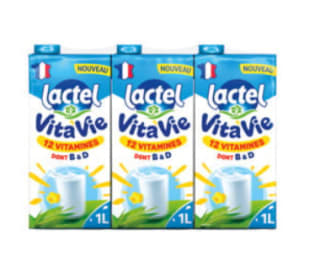 Pack de Lait Vitaminé Lactel Vita'vie - 6 x 1L à 5,31€