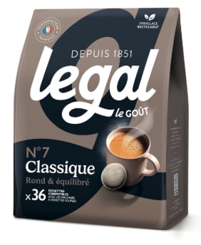 Café Dosettes Classique Intensité 7 Compatibles Senseo® LEGAL à 5,55€
