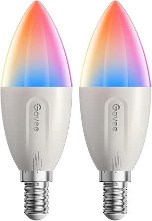 Govee E14 RGBWW Smart Light Bulb, 4.8W, 450LM (2 Pack), £16.99