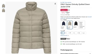 ONLY dames gewatteerde jas Onlruby voor €15,40 bij Amazon