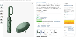 Paraguas plegable automático (10 varillas) por $179 en Amazon