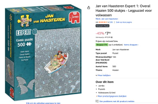 Overal Haaien - Jan van Haasteren Expert Puzzel (500) voor €7,95 bij Amazon